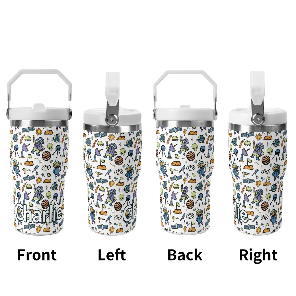 Personalised All About Space 20oz Stainless Steel Tumbler Screw On Lid With Straw Personalised 20oz Tumbler with Top Handle kids Printed Offshore Space