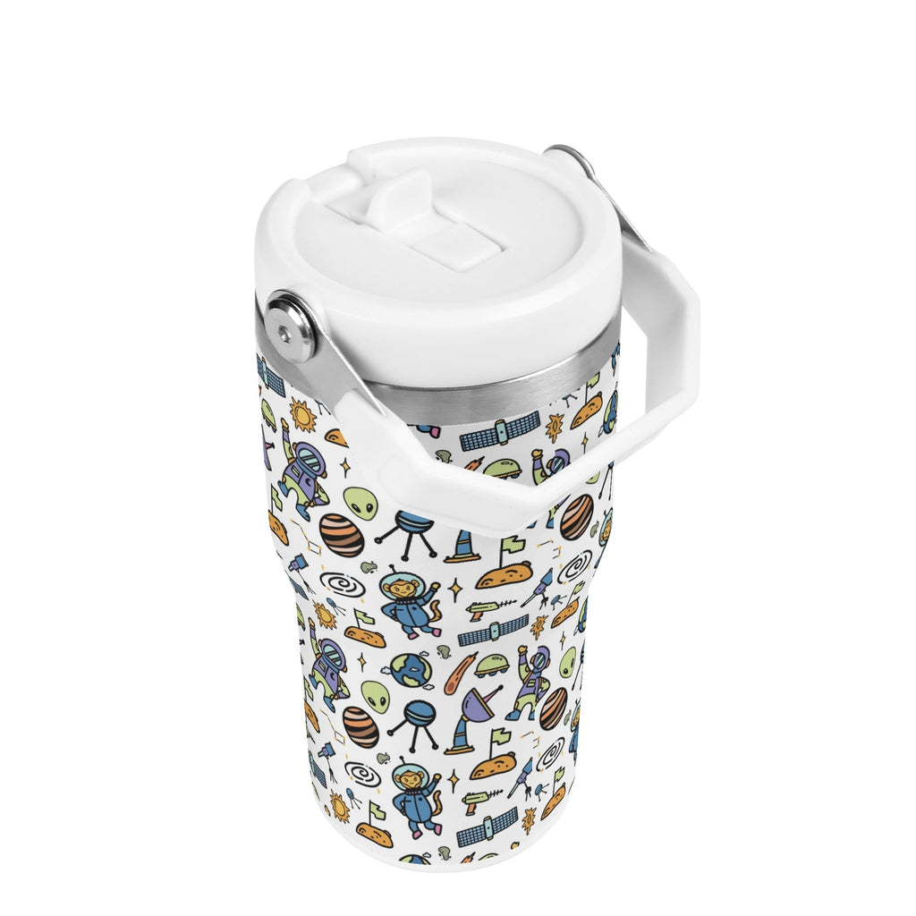 Personalised All About Space 20oz Stainless Steel Tumbler Screw On Lid With Straw Personalised 20oz Tumbler with Top Handle kids Printed Offshore Space