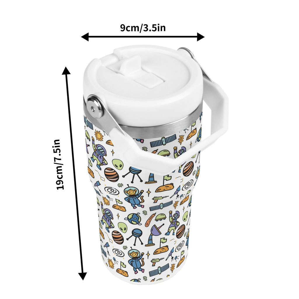 Personalised All About Space 20oz Stainless Steel Tumbler Screw On Lid With Straw Personalised 20oz Tumbler with Top Handle kids Printed Offshore Space