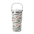 Personalised Pretty Moths And Butterflies 20oz Stainless Steel Tumbler Screw On Lid With Straw Default Title Personalised 20oz Tumbler with Top Handle animal Printed Offshore