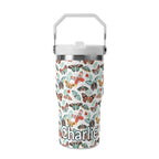 Personalised Pretty Moths And Butterflies 20oz Stainless Steel Tumbler Screw On Lid With Straw Default Title Personalised 20oz Tumbler with Top Handle animal Printed Offshore