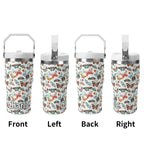 Personalised Pretty Moths And Butterflies 20oz Stainless Steel Tumbler Screw On Lid With Straw Personalised 20oz Tumbler with Top Handle animal Printed Offshore