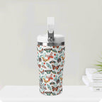 Personalised Pretty Moths And Butterflies 20oz Stainless Steel Tumbler Screw On Lid With Straw Personalised 20oz Tumbler with Top Handle animal Printed Offshore