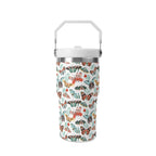 Personalised Pretty Moths And Butterflies 20oz Stainless Steel Tumbler Screw On Lid With Straw Personalised 20oz Tumbler with Top Handle animal Printed Offshore