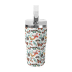 Personalised Pretty Moths And Butterflies 20oz Stainless Steel Tumbler Screw On Lid With Straw Personalised 20oz Tumbler with Top Handle animal Printed Offshore
