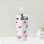 Personalised Flamingo 20oz Stainless Steel Tumbler Screw On Lid With Straw Personalised 20oz Tumbler with Top Handle animal Printed Offshore