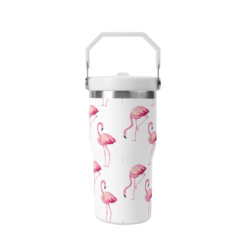 Personalised Flamingo 20oz Stainless Steel Tumbler Screw On Lid With Straw Personalised 20oz Tumbler with Top Handle animal Printed Offshore