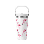 Personalised Flamingo 20oz Stainless Steel Tumbler Screw On Lid With Straw Personalised 20oz Tumbler with Top Handle animal Printed Offshore