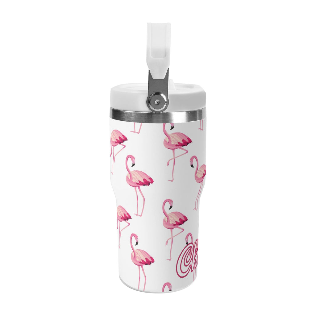 Personalised Flamingo 20oz Stainless Steel Tumbler Screw On Lid With Straw Personalised 20oz Tumbler with Top Handle animal Printed Offshore