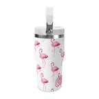 Personalised Flamingo 20oz Stainless Steel Tumbler Screw On Lid With Straw Personalised 20oz Tumbler with Top Handle animal Printed Offshore