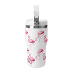 Personalised Flamingo 20oz Stainless Steel Tumbler Screw On Lid With Straw Personalised 20oz Tumbler with Top Handle animal Printed Offshore