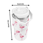 Personalised Flamingo 20oz Stainless Steel Tumbler Screw On Lid With Straw Personalised 20oz Tumbler with Top Handle animal Printed Offshore