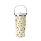 Personalised Tropical Surf 20oz Stainless Steel Tumbler Screw On Lid With Straw Personalised 20oz Tumbler with Top Handle Printed Offshore Surf