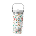 Personalised Ukulele 20oz Stainless Steel Tumbler Screw On Lid With Straw Default Title Personalised 20oz Tumbler with Top Handle Music Printed Offshore