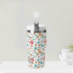Personalised Ukulele 20oz Stainless Steel Tumbler Screw On Lid With Straw Personalised 20oz Tumbler with Top Handle Music Printed Offshore