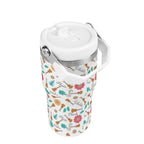 Personalised Ukulele 20oz Stainless Steel Tumbler Screw On Lid With Straw Personalised 20oz Tumbler with Top Handle Music Printed Offshore