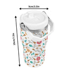 Personalised Ukulele 20oz Stainless Steel Tumbler Screw On Lid With Straw Personalised 20oz Tumbler with Top Handle Music Printed Offshore