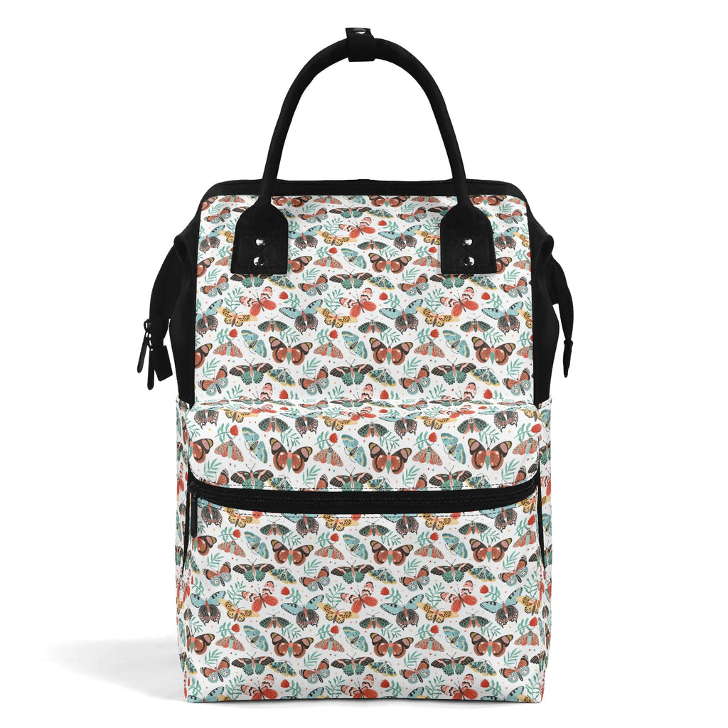 Pretty Moths And Butterflies Multi Pocket Backpack Default Title Multi Pocket Backpack animal Printed Offshore