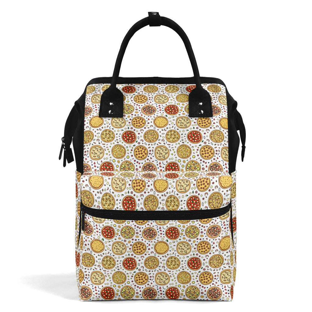 Round Pizzas On White Multi Pocket Backpack Default Title Multi Pocket Backpack Food Printed Offshore
