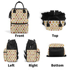 Round Pizzas On White Multi Pocket Backpack Multi Pocket Backpack Food Printed Offshore