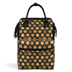 Round Pizzas On Black Multi Pocket Backpack Default Title Multi Pocket Backpack Food Printed Offshore