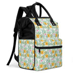 Tropical Flowers And Leaves Multi Pocket Backpack Multi Pocket Backpack Plants Printed Offshore