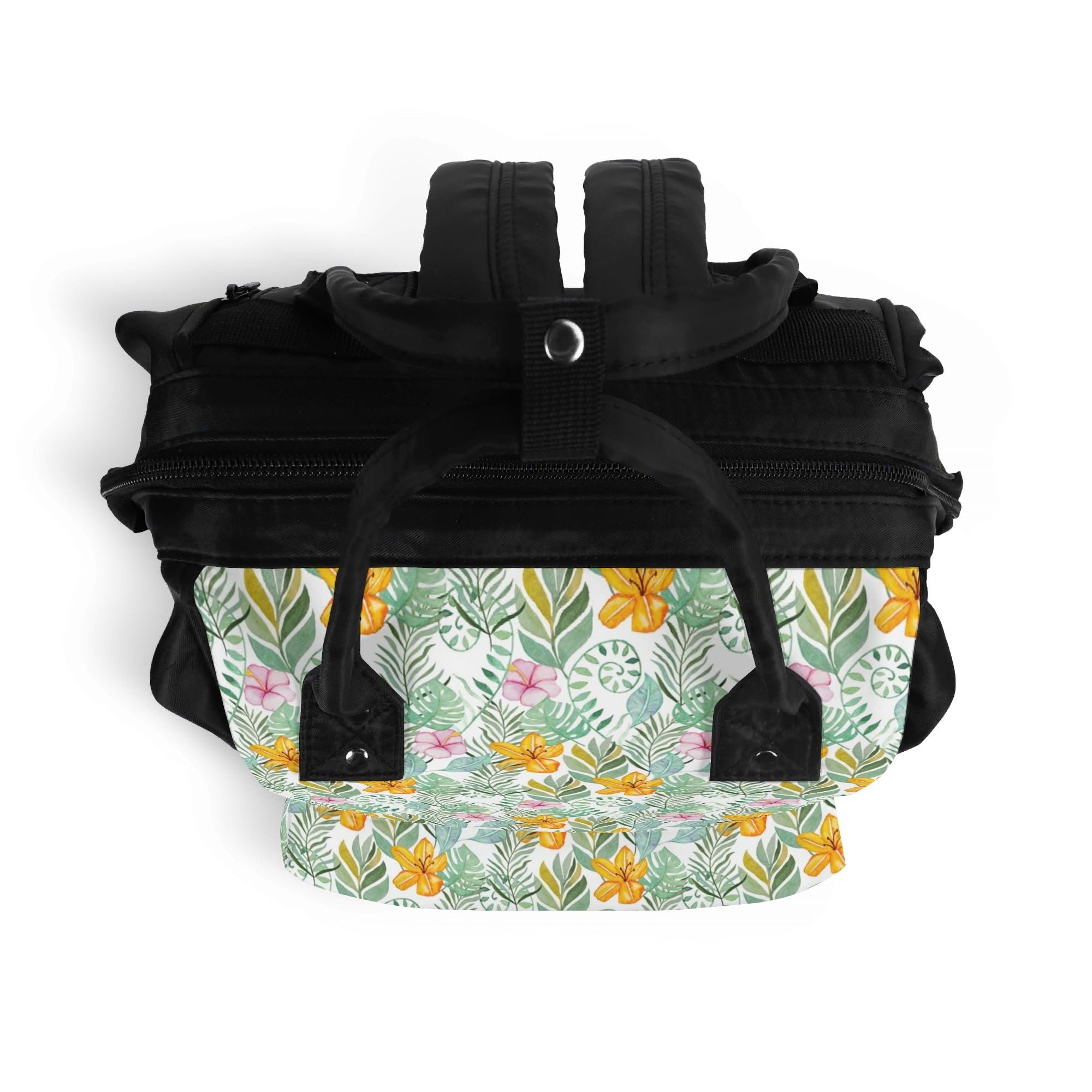 Tropical Flowers And Leaves Multi Pocket Backpack Multi Pocket Backpack Plants Printed Offshore