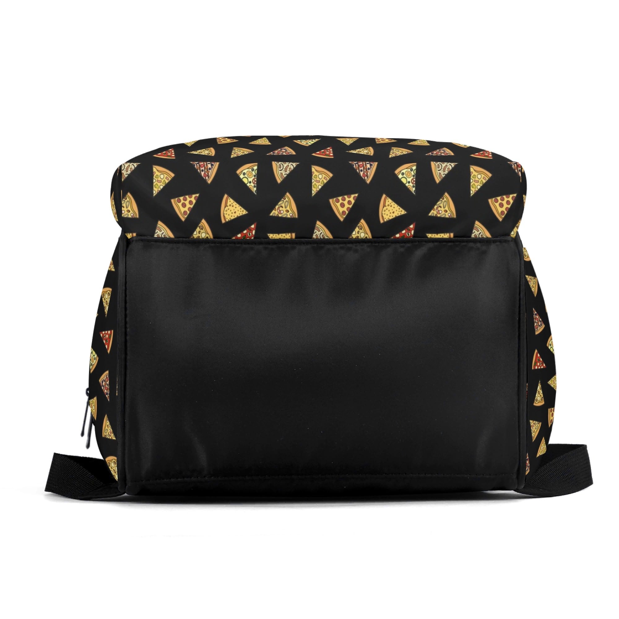 Pizza Slices On Black Multi Pocket Backpack Multi Pocket Backpack Food Printed Offshore