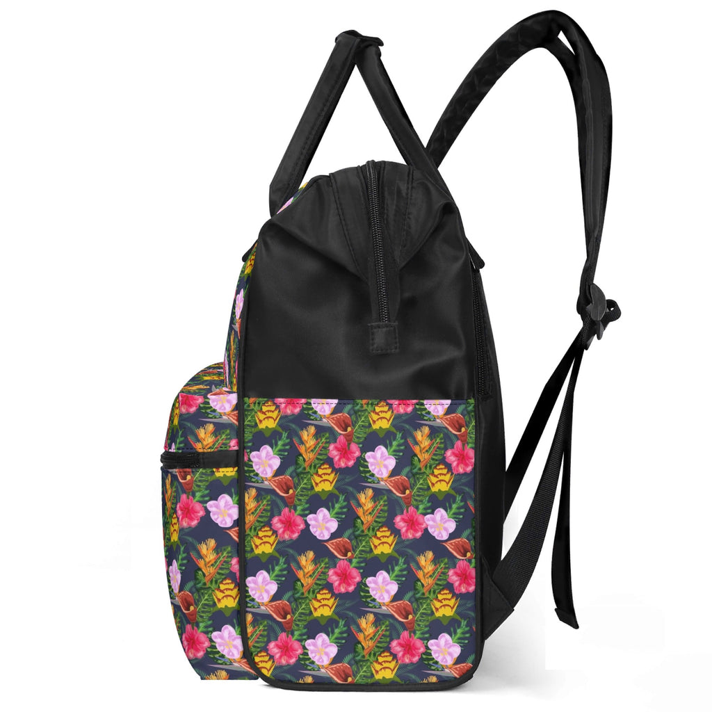 Tropical Floral Multi Pocket Backpack Multi Pocket Backpack Plants Printed Offshore
