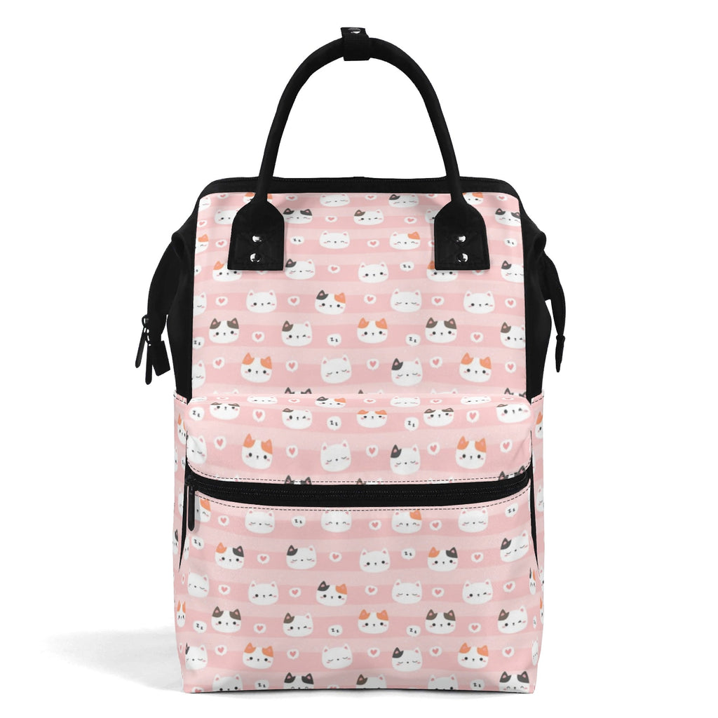 Pink Cats Multi Pocket Backpack Default Title Multi Pocket Backpack Printed Offshore