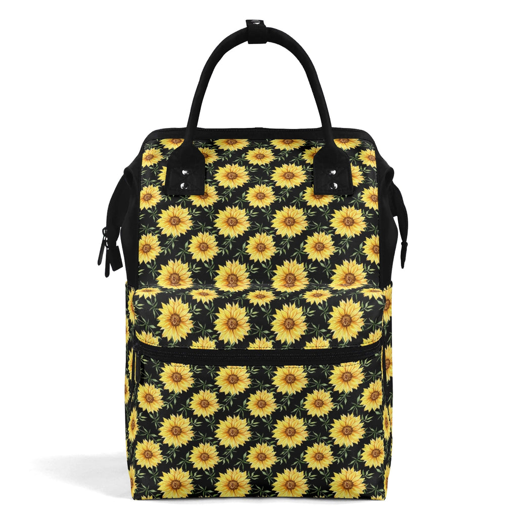 Painted Sunflower Multi Pocket Backpack Default Title Multi Pocket Backpack Plants Printed Offshore