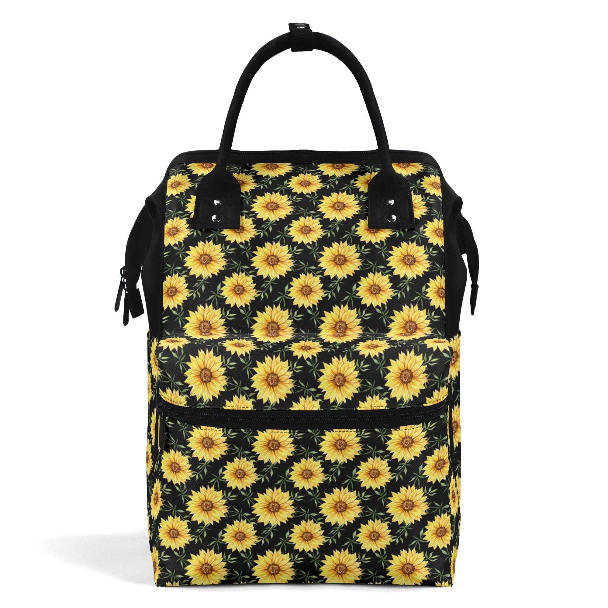 Painted Sunflower Multi Pocket Backpack Default Title Multi Pocket Backpack Plants Printed Offshore