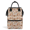 Peace And Love Multi Pocket Backpack Default Title Multi Pocket Backpack Printed Offshore Retro