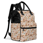 Peace And Love Multi Pocket Backpack Multi Pocket Backpack Printed Offshore Retro