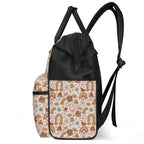Peace And Love Multi Pocket Backpack Multi Pocket Backpack Printed Offshore Retro