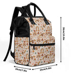 Peace And Love Multi Pocket Backpack Multi Pocket Backpack Printed Offshore Retro