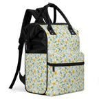 Delicate Frangipani Multi Pocket Backpack Multi Pocket Backpack Plants Printed Offshore