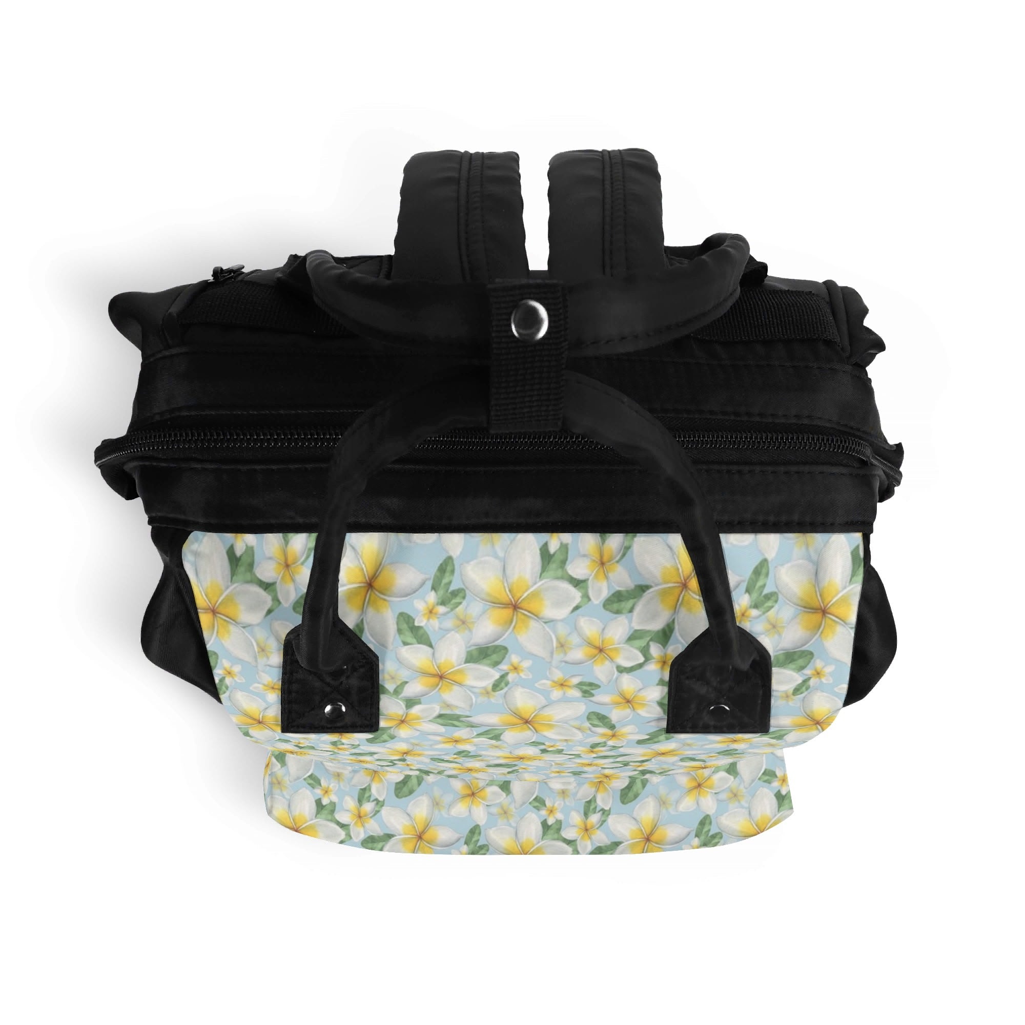 Delicate Frangipani Multi Pocket Backpack Multi Pocket Backpack Plants Printed Offshore