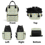Delicate Frangipani Multi Pocket Backpack Multi Pocket Backpack Plants Printed Offshore