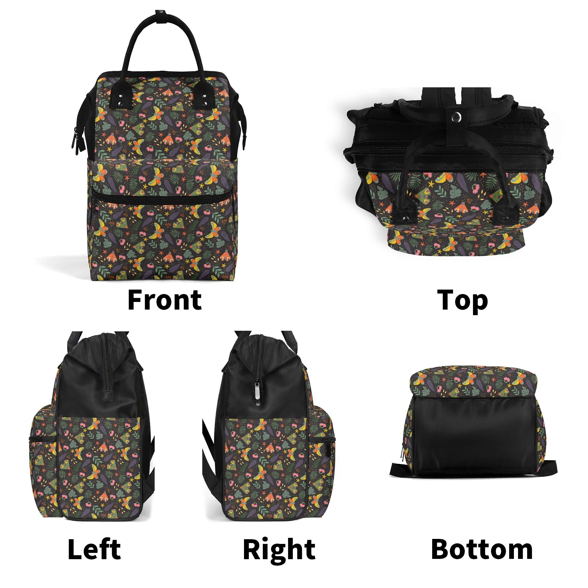 Dark Butterfly Multi Pocket Backpack Multi Pocket Backpack animal Printed Offshore