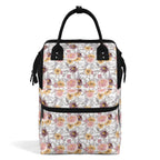 Painted Flowers Multi Pocket Backpack Default Title Multi Pocket Backpack Plants Printed Offshore