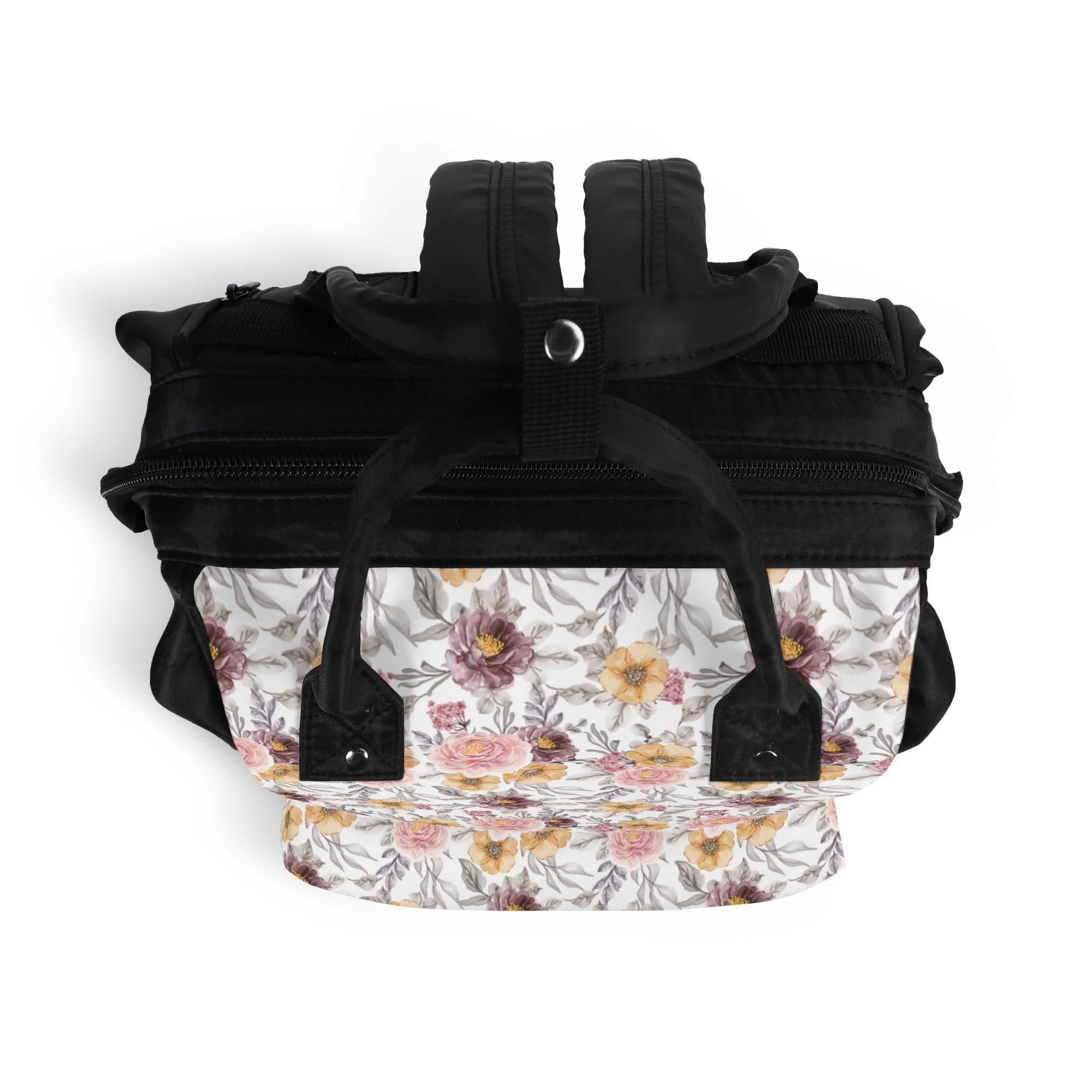 Painted Flowers Multi Pocket Backpack Multi Pocket Backpack Plants Printed Offshore