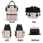 Painted Flowers Multi Pocket Backpack Multi Pocket Backpack Plants Printed Offshore
