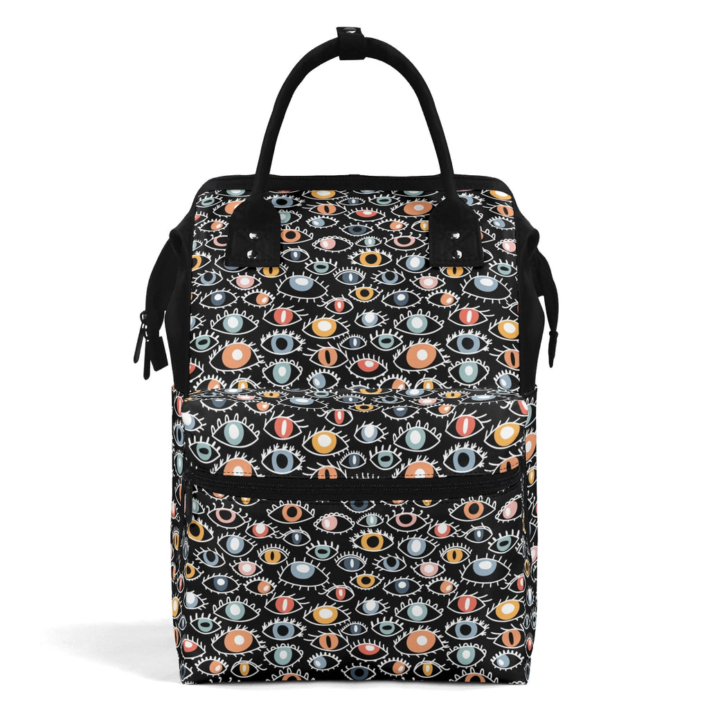 Eyes On Black Multi Pocket Backpack Default Title Multi Pocket Backpack Printed Offshore