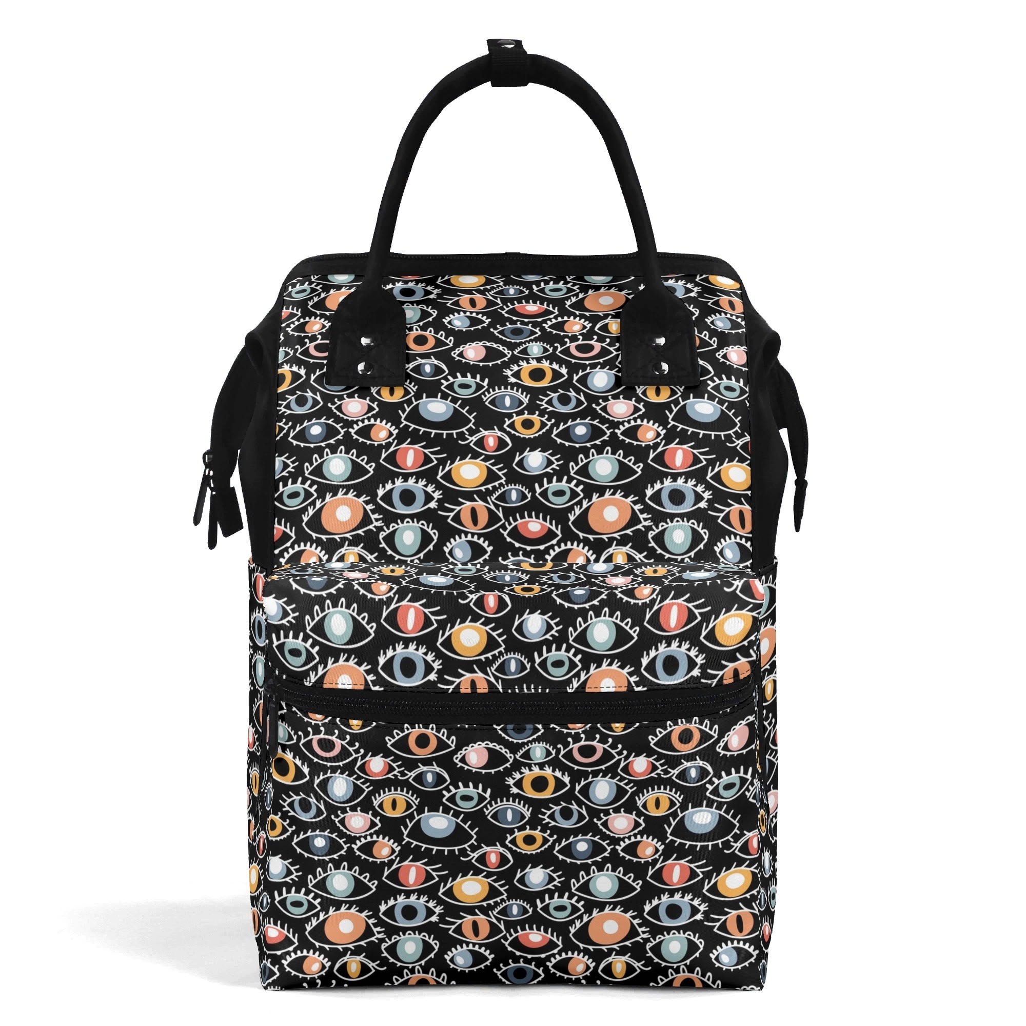 Eyes On Black Multi Pocket Backpack Default Title Multi Pocket Backpack Printed Offshore