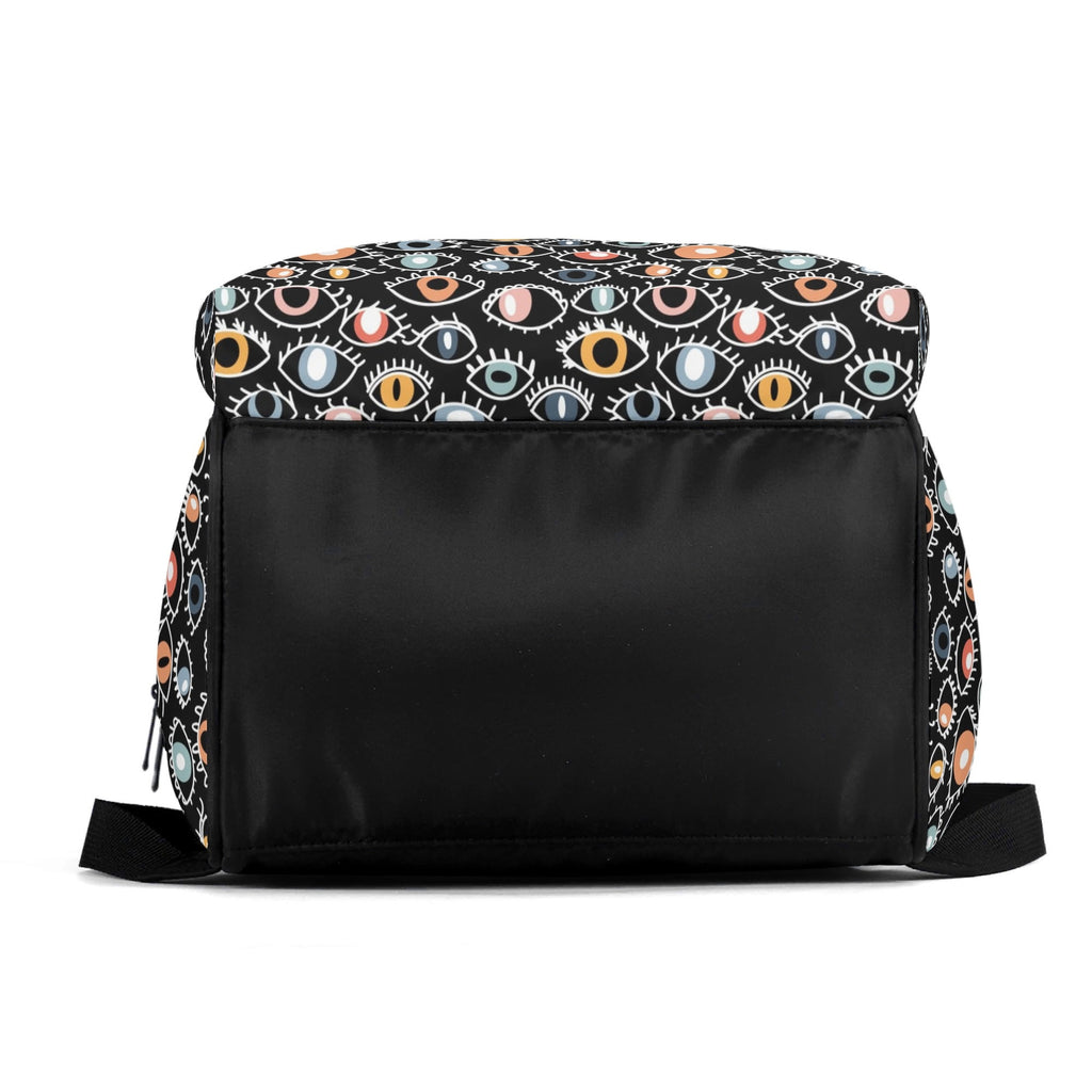 Eyes On Black Multi Pocket Backpack Multi Pocket Backpack Printed Offshore