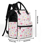Valentine Multi Pocket Backpack Multi Pocket Backpack Love Printed Offshore