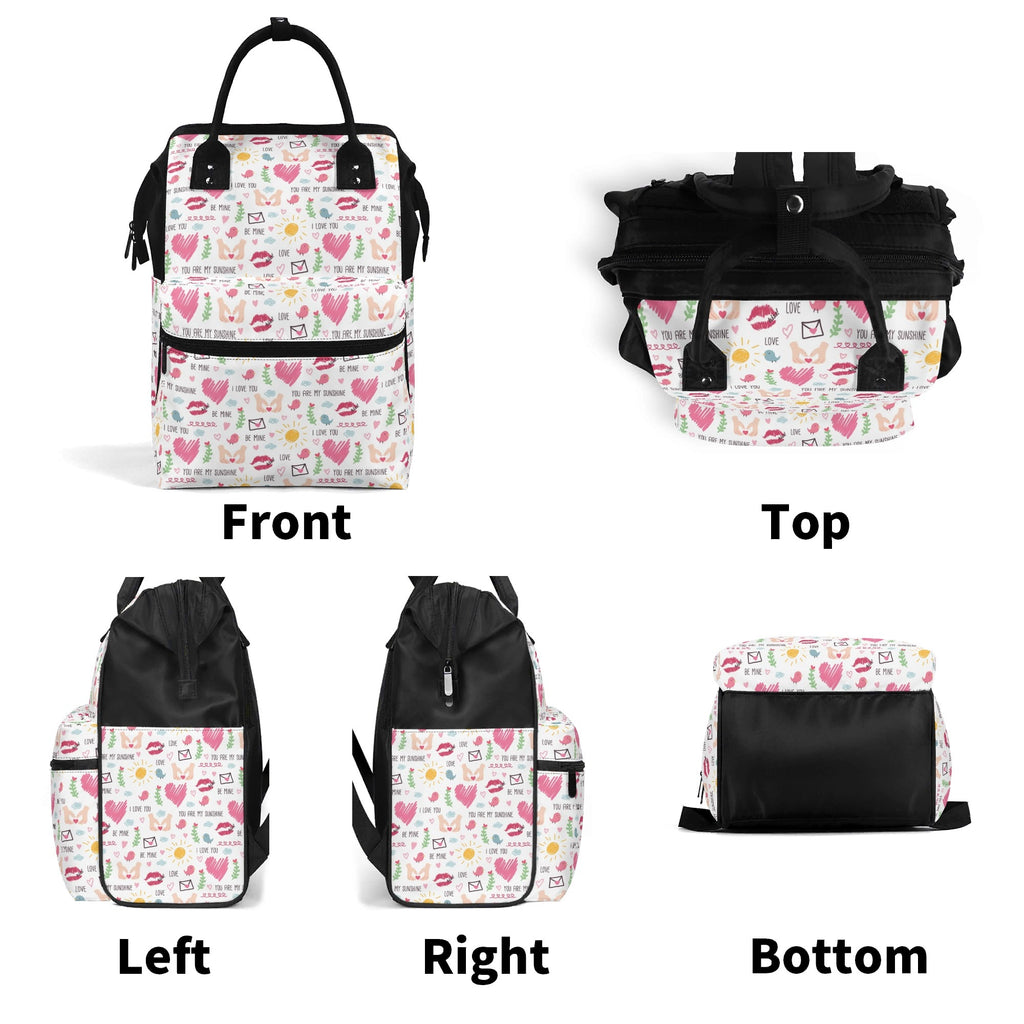 Valentine Multi Pocket Backpack Multi Pocket Backpack Love Printed Offshore