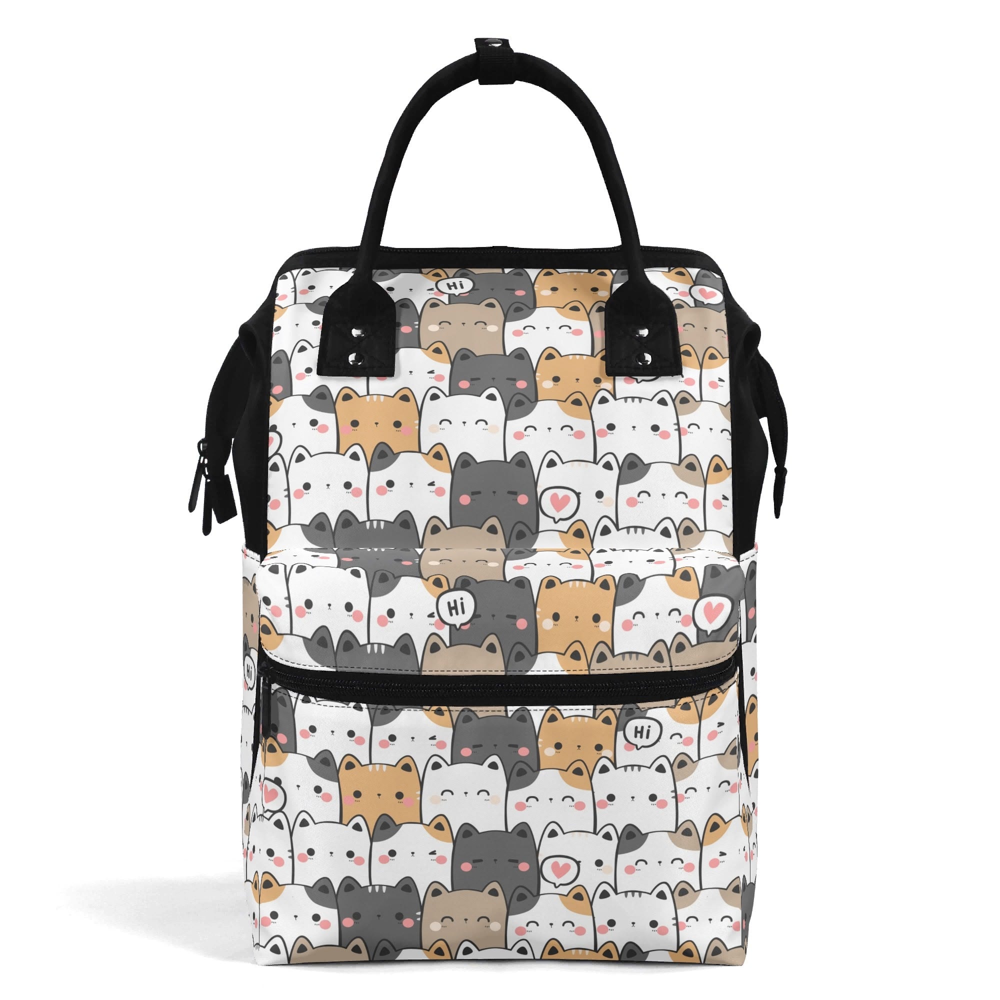 Hi Cat Crowd Multi Pocket Backpack Default Title Multi Pocket Backpack animal Printed Offshore