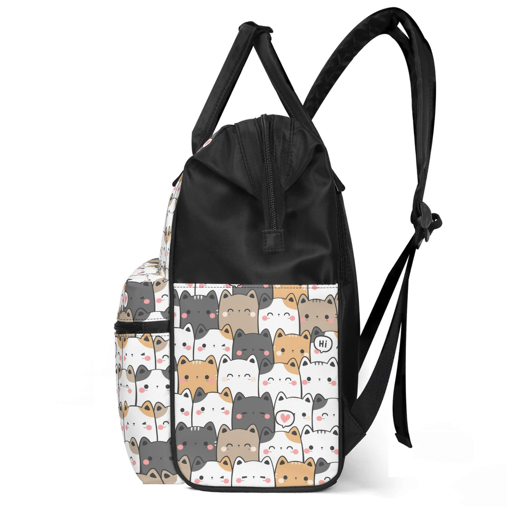 Hi Cat Crowd Multi Pocket Backpack Multi Pocket Backpack animal Printed Offshore